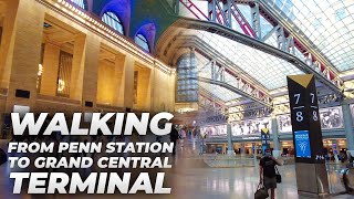 Walking NYC  Penn Station to Times Square amp Grand Central Terminal July 2021 [upl. by Nilcaj831]