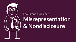 Misrepresentation and Nondisclosure  Contracts  Defenses amp Excuses [upl. by Kunz]