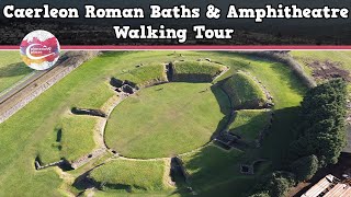 CAERLEON ROMAN BATHS amp AMPHITHEATRE WALES  Walking Tour  Pinned on Places [upl. by Jacobina]