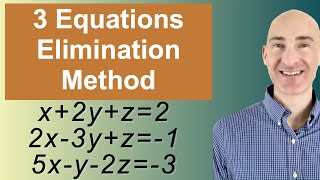 Solving Systems of 3 Equations Elimination [upl. by Malliw]