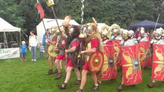 Roman Reenactment at the Amphitheatre in Caerleon Marching In [upl. by Letty]