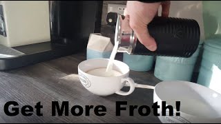 How to Get More Froth from Your Nespresso Coffee Aeroccino  Nespresso tips and help [upl. by Yecram368]