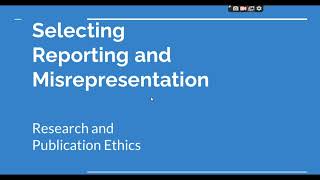 Selective Reporting and Misrepresentation of data Research and Publication ethics Phd coursework [upl. by Slotnick]