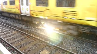 Merseyrail 507 009 making arcs at Birkdale station [upl. by Orgell]